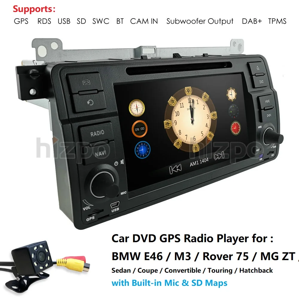 7 &quotдвойной 1Din Стерео DVD плеер навигации для BMW E46 M3 с GPS Распознавание отпечатков