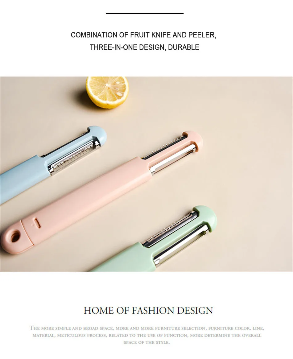 Multifunctional Fruit Vegetable Peeler Stainless Steel Potato Carrot Peeler Grater Knife Portable Slicer Kitchen Accessories