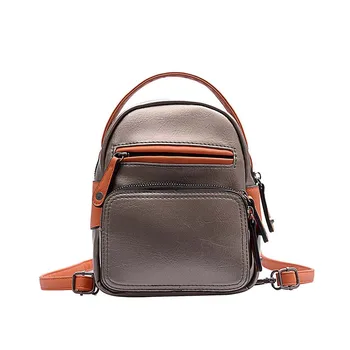 

20PCS / LOT Patchwork Color Small Backpack Female Creative Mini Backpack Women Schoolbag PU Leather Women Backpack Mochila Sac