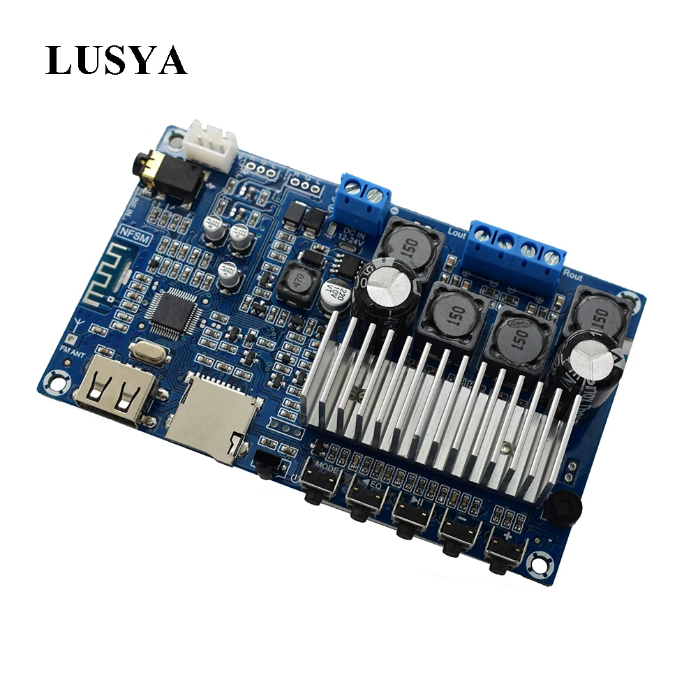 Lusya TPA3116D2 Bluetooth 5 0 получать усилитель доска 50 Вт * 2 FM радио USB Панель расшифровки