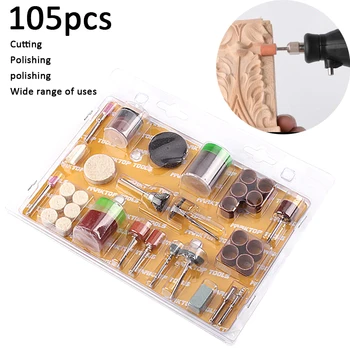 

105Pcs Power Tools Electric Rotary Tool Wood Metal Polishing Engraving Accessory Bit Set 1/8" Grinding Polish Cutting New