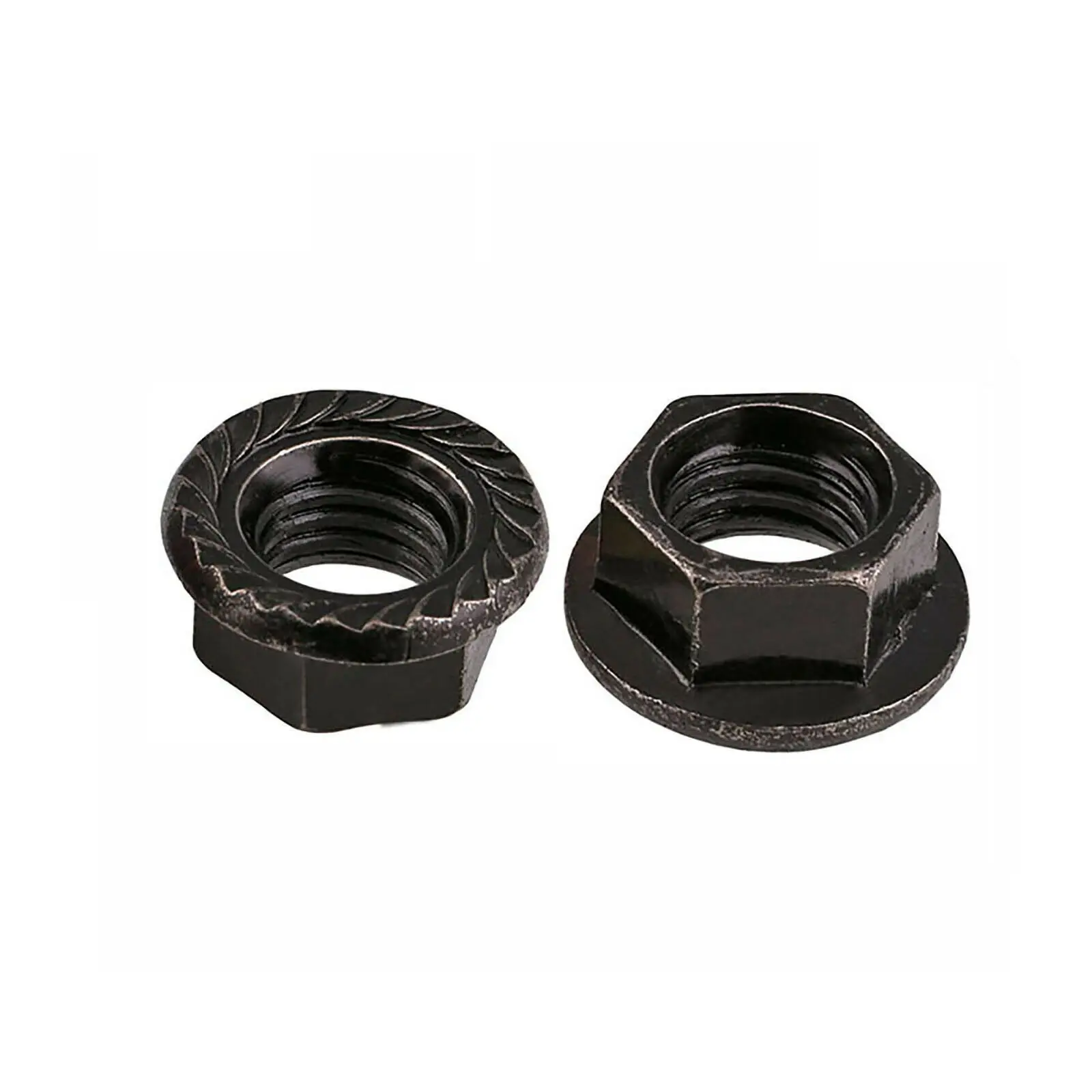 Hex Serrated Spinlock Flange Nuts M2 M3 M4 M5 M6 M8 M10 M12 Black Zinc Steel Hexagon Anti-skid Anti Slip Locknut Flower Nut |