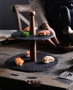 

Japanese Style Creative Multilayer Sushi Plate, Pagoda Plate, Rock String Disk, Snacks Sushi Plate, Fruit Plate, Barbecue Plate