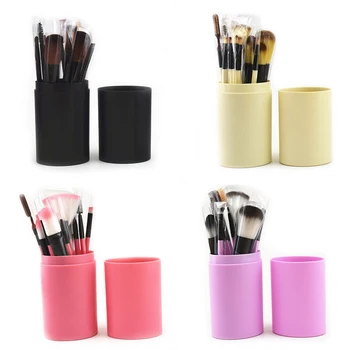 

12PCS Barrel Makeup Brushes Set Foundation Powder Blush Eye shadow Eyelash Lip Eye Make Up Brush Cosmetics Beauty Tools TSLM2