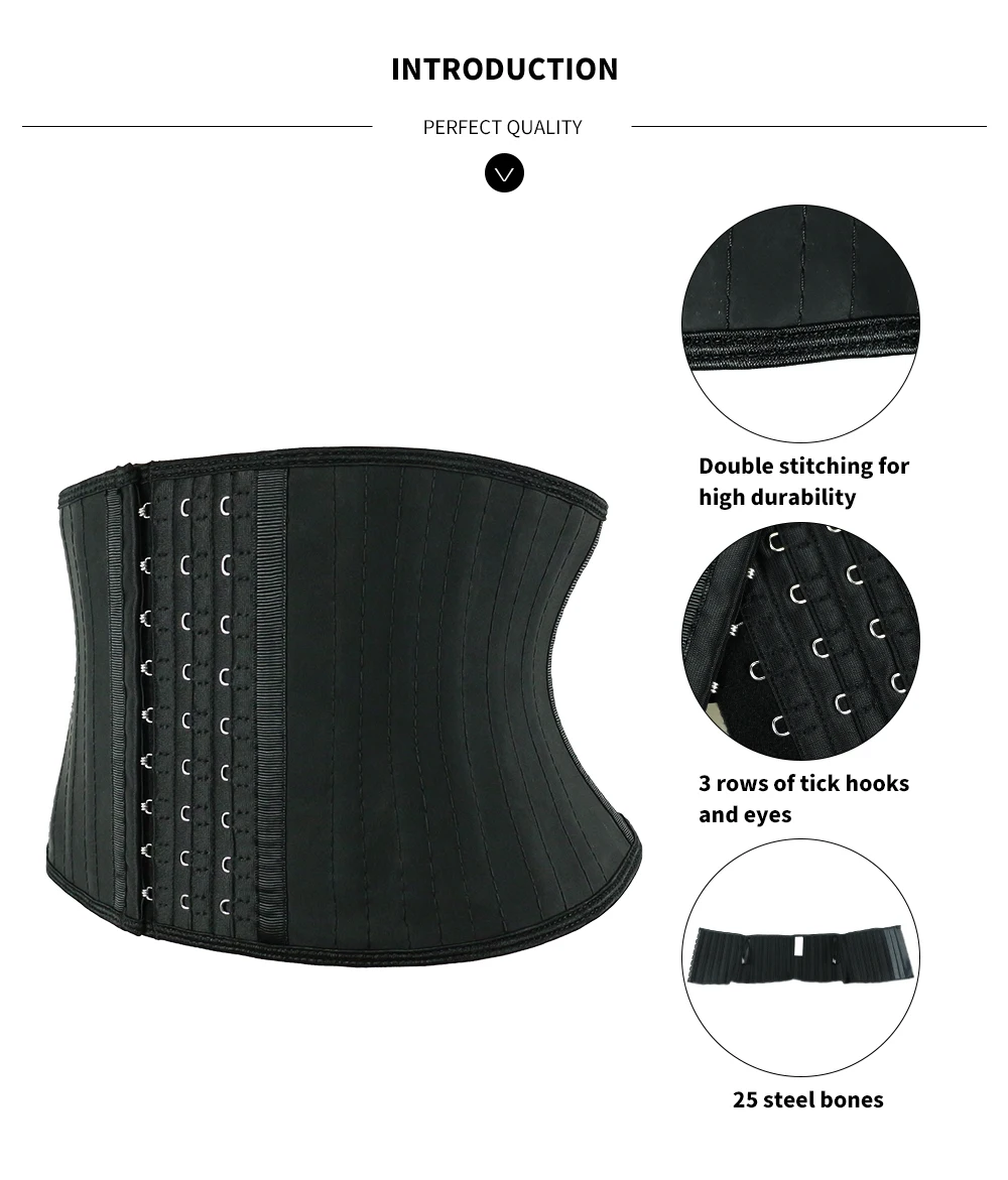 NB1943B-5 Atbuty Shorter Torso Waist Trainer 25 Steel Bones Corsets Small Waist Shaper Underbust Slimming Tommy Control (3)