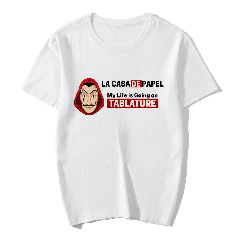 Летняя новинка футболка Дом Бумаги Heist La Casa De Papel Готическая модная одежда Женский