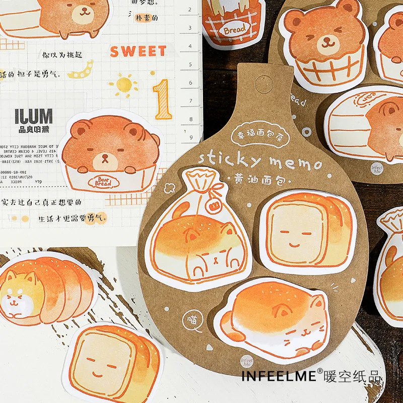 

1set/lot Memo Pads Sticky Notes Happiness bakery Series Paper diary Scrapbooking Stickers Office School stationery Notepad