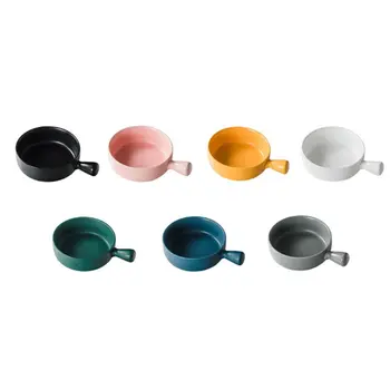 

Natural Wheat Straw Bowl With Handle Free Baby Dinnerware Set Degradable Fruit Salad Bowl Eco-Friendly Tableware