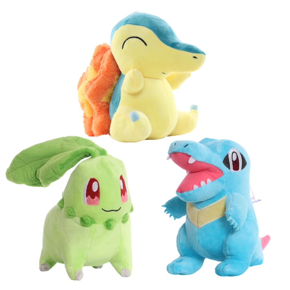 Покемон Аниме Пикачу Cyndaquil Chikorita Totodile Мягкая Кукла Плюшевая кавайная игрушка для
