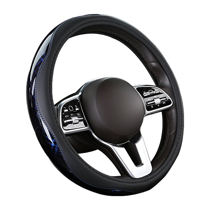 Carbon fiber car leather steering wheel cover Hand Sew Car For