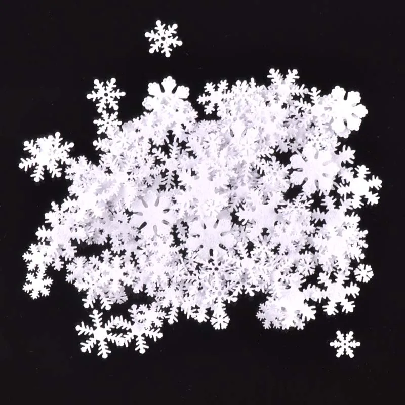 100pcs/lot Christmas Ornaments White Felt Snowflake Patch Applique