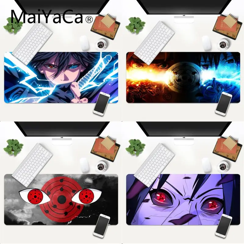 

MaiYaCa Naruto Lightning Sasuke Sharingan mouse pad gamer play mats Gaming Mouse Mat xl xxl 600x300mm for Lol world of warcraft