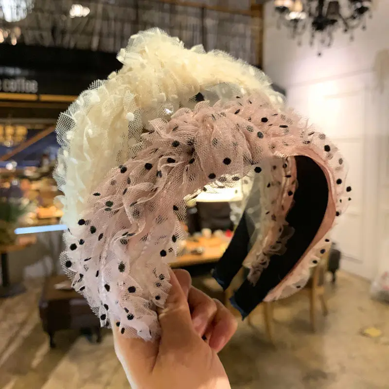 US $129.00 30pcslot DIY Simple Multi Lace Net Gauze Wave Point Head Bands Floral Tie Knot HeadBands Hair Styling Tools Accessory HA1551