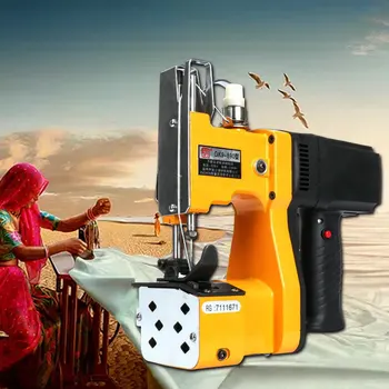 

220V commercial double tangent baler portable sewing machine electric sealing machine woven bag sealing machine express baler