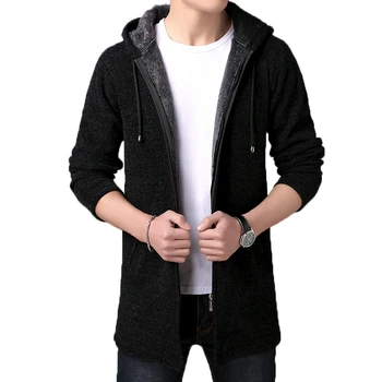 

2019 Autumn Fleece Sweater Fashion Brand Men's Thick Sweater Male Jacket Wool Liner Sweaters Knitwear Warm Sweatercoat Cardigans