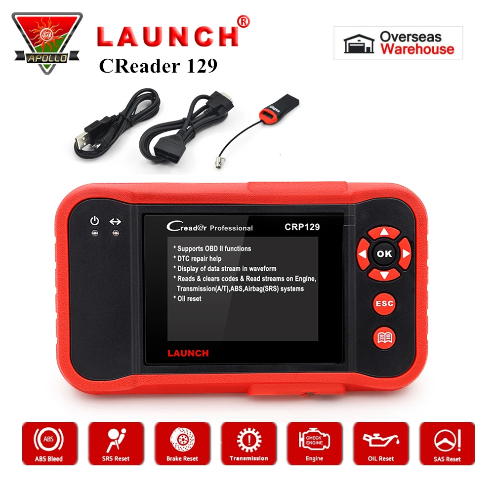 Launch CRP 129 OBD2 Читальный инструмент кодов X431 Creader CRP129 Авто сканер Инструменты OBDII