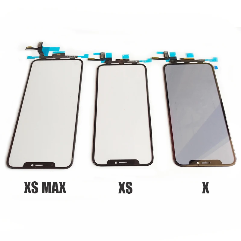 Сенсорный экран стекло с TP Flex для iPhone XS MAX X OLED ЖК-дисплей сломанный передний объектив замена мобильного телефона запасные части