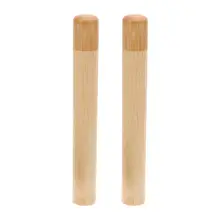 OUNONA 2 шт бамбуковые Чехлы для зубных щеток ручной работы портативная Крышка для зубных щеток Держатель для зубных щеток для путешествий пеших прогулок