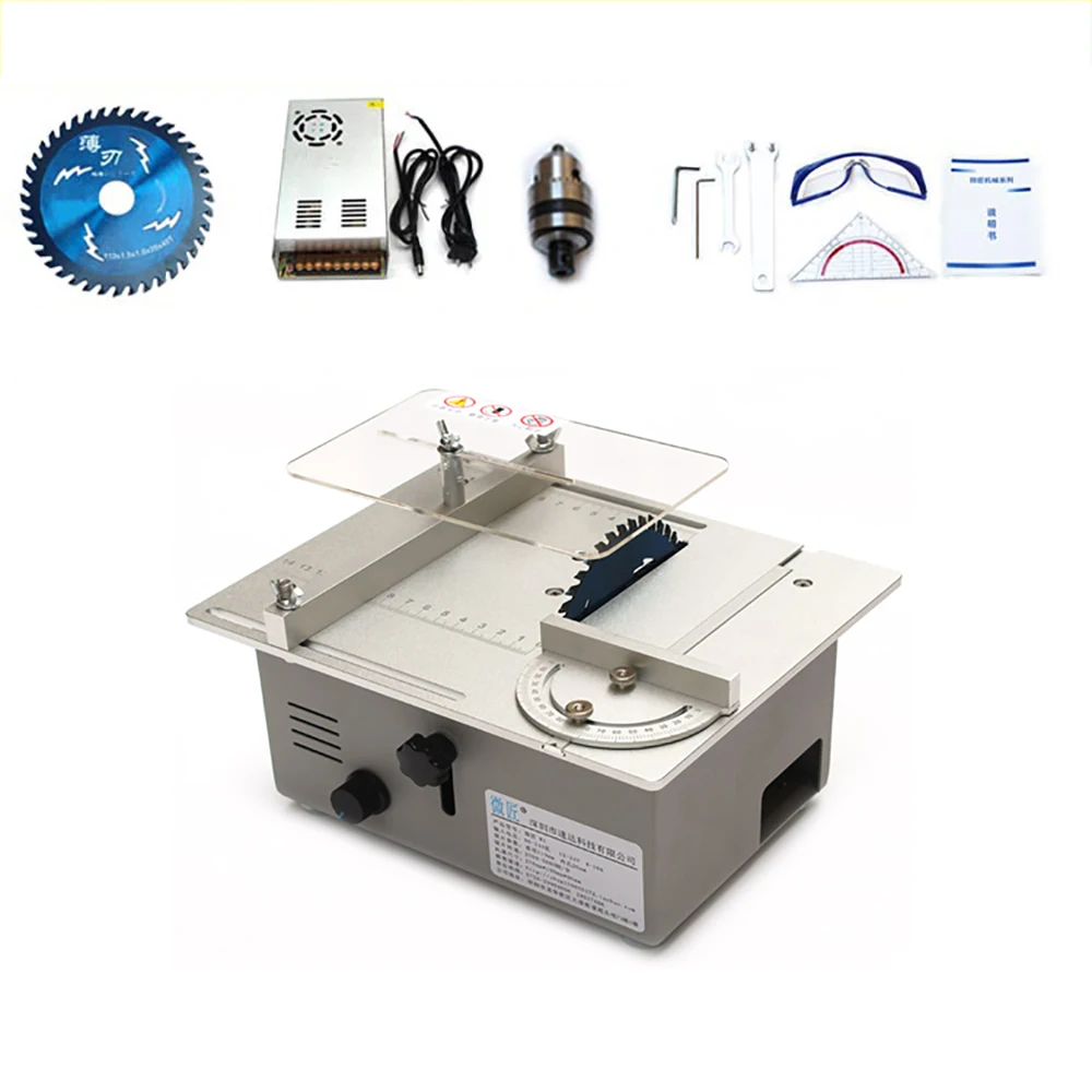 Double Motor DIY Mini Table Saw Mini Desktop Cutting Machine Bench Saw