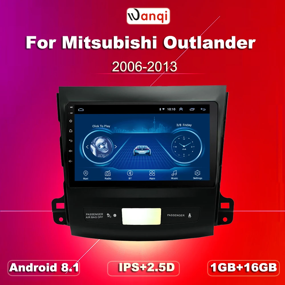 9 дюймов Android 9. 0 2.5D Закаленное HD Сенсорное радио для Mitsubishi Outlander 8 1 2006 с Bluetooth USB WIFI