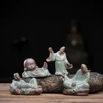 

F Ceramic Home Decoration Accessories Modern Creative Figurines & Miniature Micro-view Potted Plant Landscape Ornaments Tea Pets