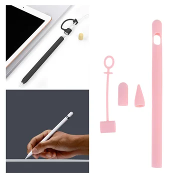 

Screen Touch Pen Protective Cover Anti-Lost Pen Sleeve Silicone Protective Cover Compatible for Apple Pencil Pink
