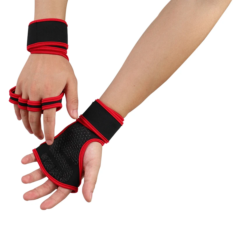 New 1 Pair Weight Lifting Training Gloves Women Men Fitness Sports Body Building Gymnastics Grips Gym Hand Palm Protector Gloves