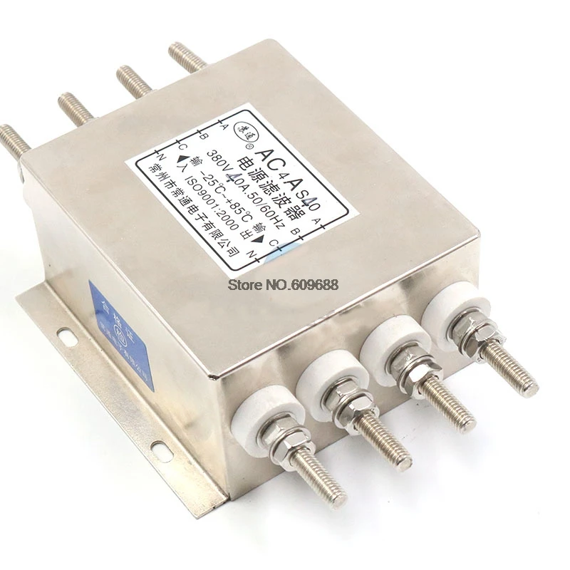 Emi Power Filter 380v 3 Phase 4 Wire 40a Ac4as40 Connector Connectors