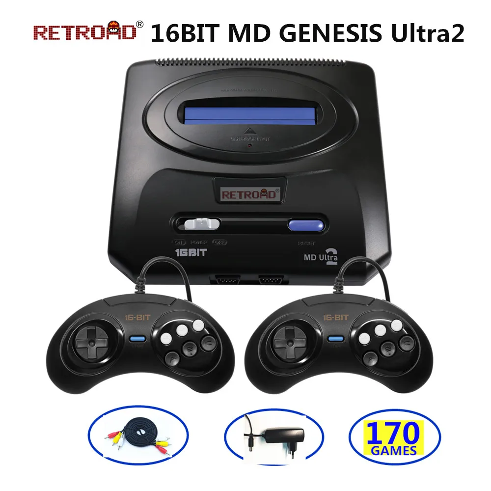 Игровая приставка RETROAD MD2 Genesis 16 бит переключатель NTSC PAL 2 проводные оригинальные