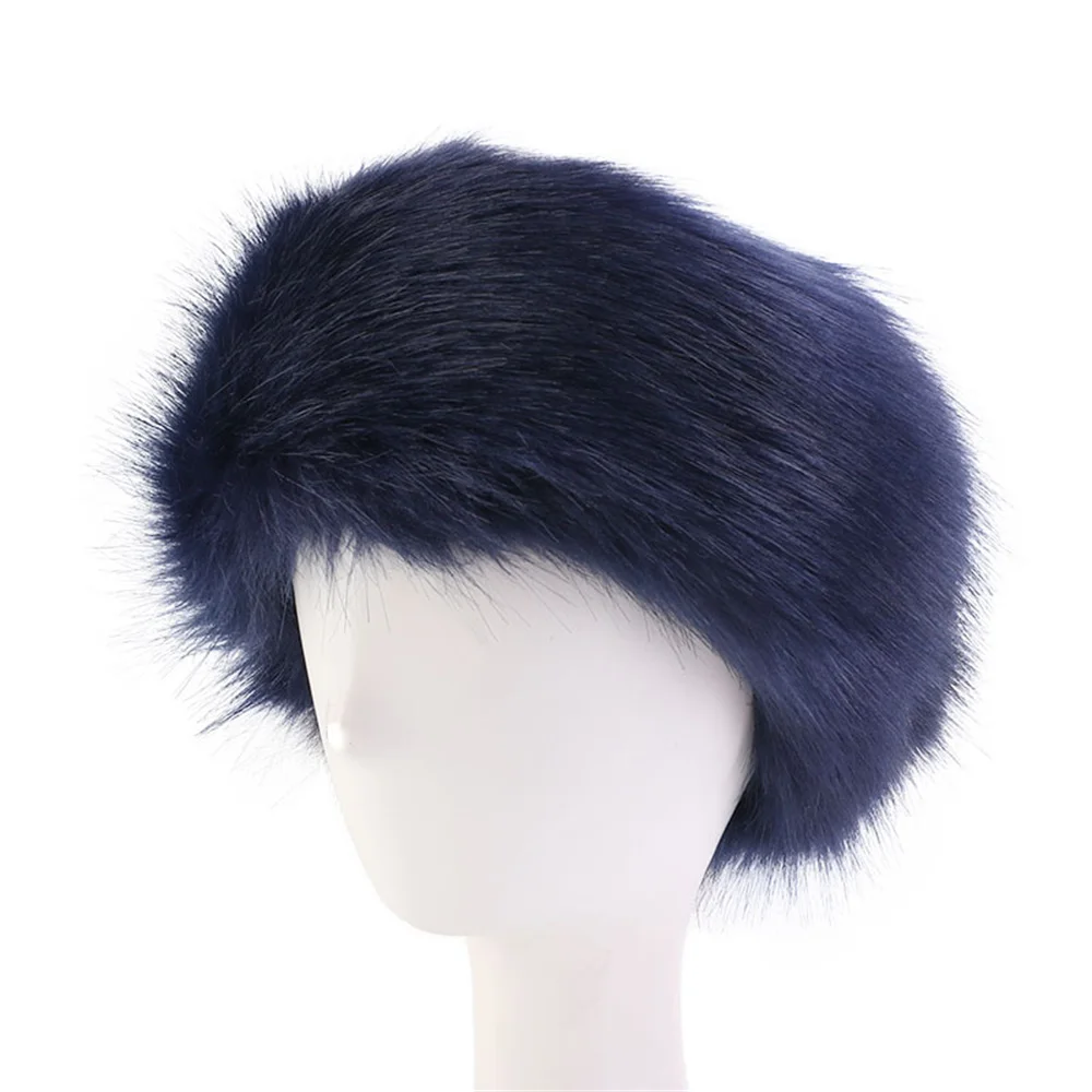 Winter Thick Fur Headband Fluffy  Faux Fur Women'S Girl Fur Headband Hat Winter Outdoor Warm Ski Cap Hot Sale mad bomber trapper hat