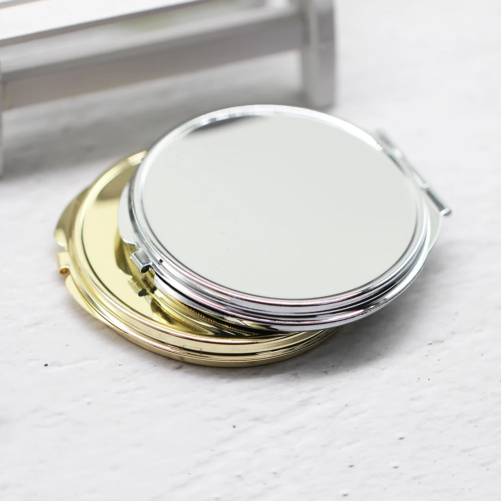 

5pcs Metal 65mm Folding Compact Mirror Gold/Silver/Rose Gold Pocket Makeup Mirror Pocket Mirror For Jewelry Beauty Accessories