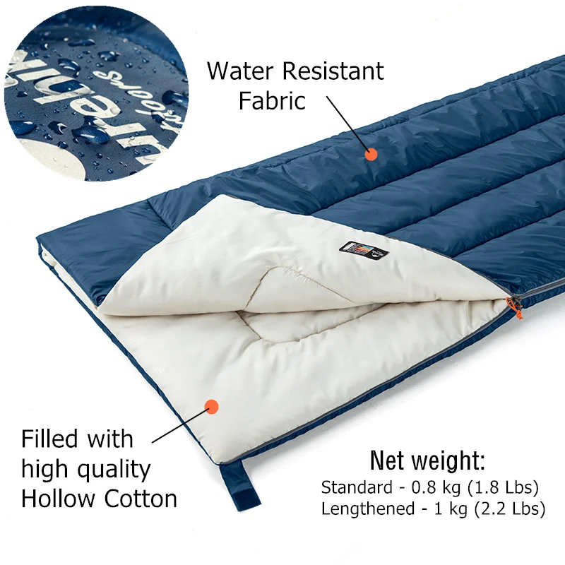 Naturehike Ultralight Portable Envelope Camping Sleeping Bag Waterproof Single Summer Outdoor Hiking Cotton Sleeping Bag