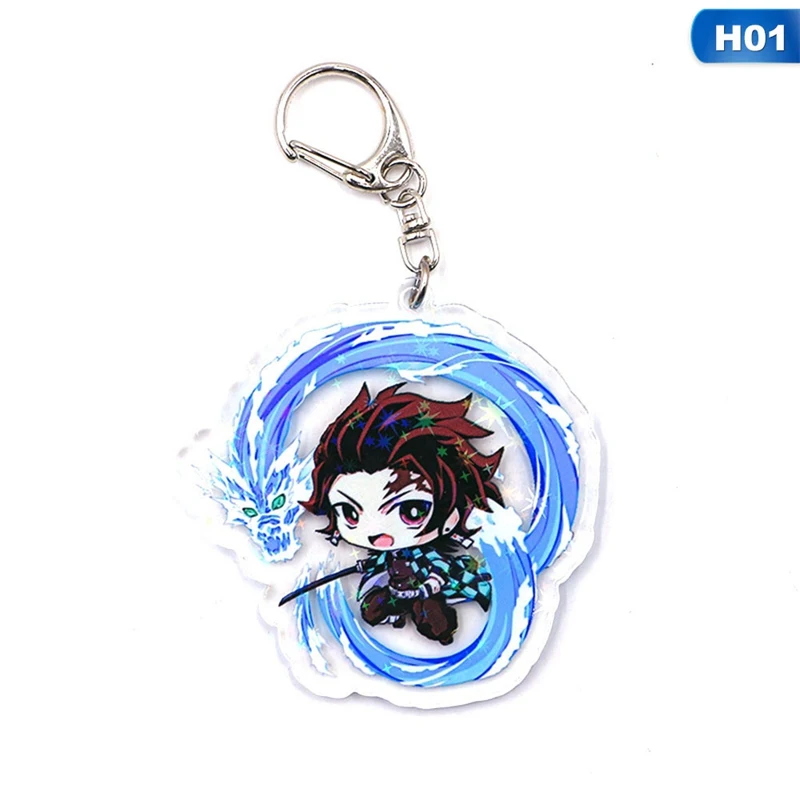 Аниме демон убийца kimetsu no yaiba брелок Kamado Tanjirou Nezuko Agatsuma Zenitsu Косплей Аксессуары цепочки для ключей - Цвет: KEY5606H01