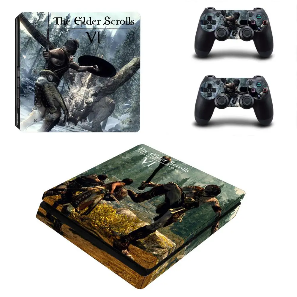PS4 тонкие наклейки The Elder Scrolls Play station 4 тонкие кожаные Стикеры для playstation 4 Slim консоль и контроллер