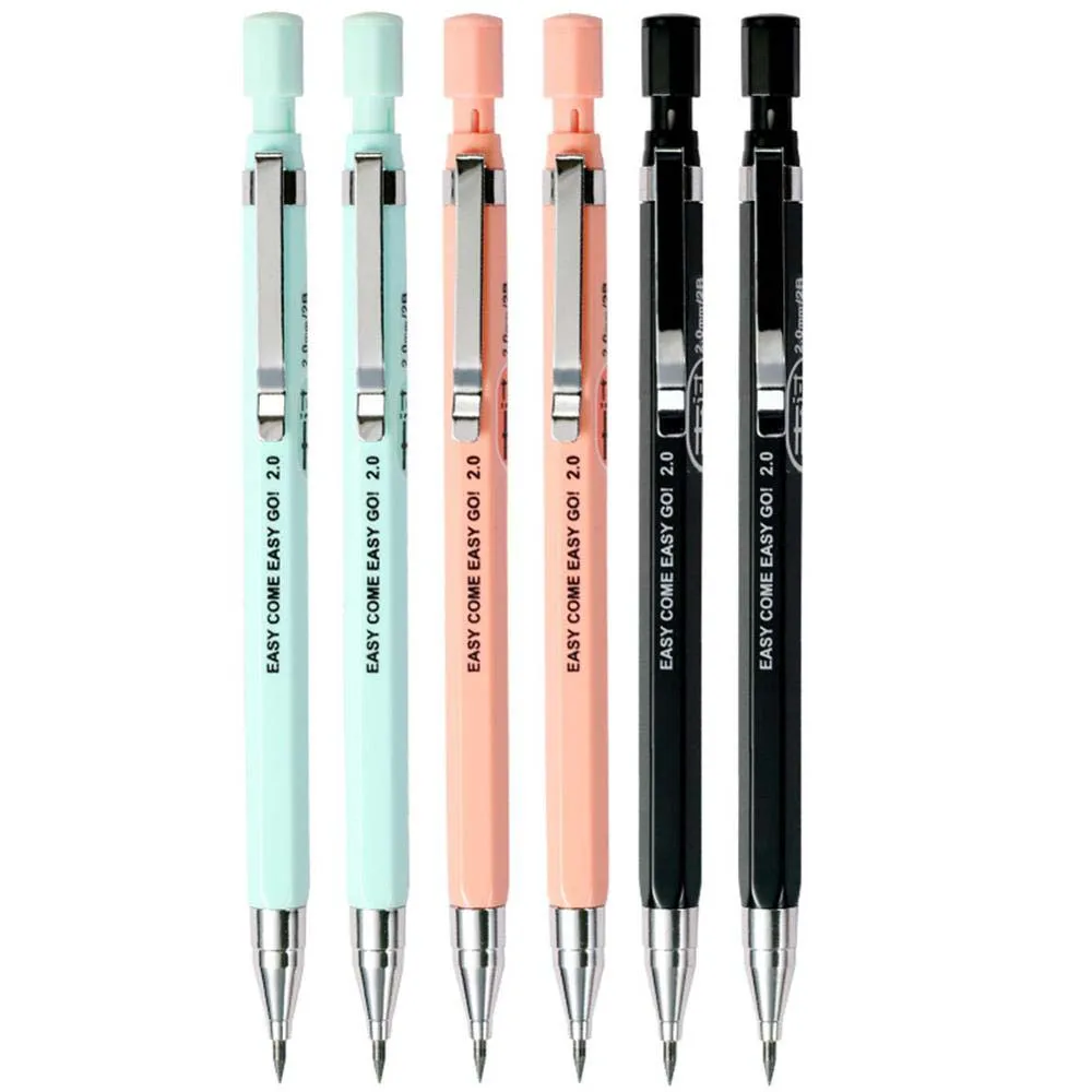 Lápiz mecánico de 2,0mm para dibujar y escribir, lápices de propulsión 2B para niños, regalo para niña, suministros escolares