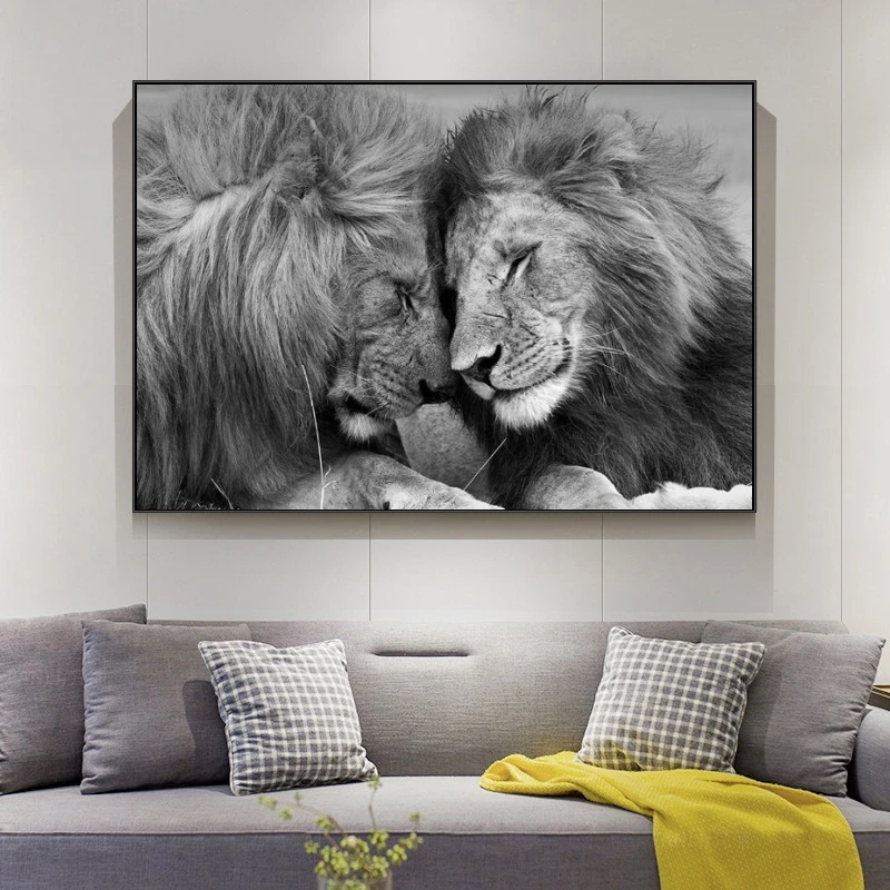 Lions Head To Canvas Painting on The Wall Africa Wild Posters and Prints Animals Art Pictures for Living Room Decor | Дом и сад