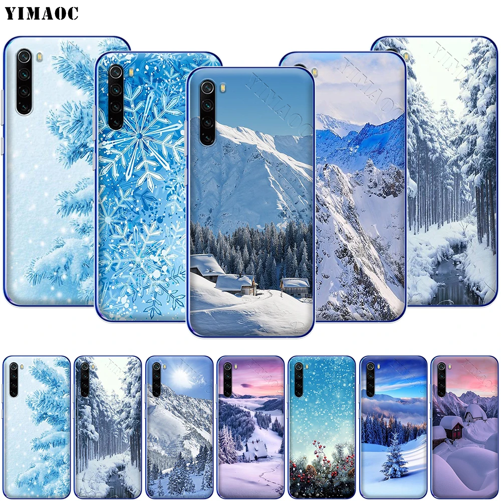 YIMAOC зимний Снежный чехол для телефона с пейзажем Xiaomi MI 9T 9 8 6 SE F1 CC9 CC9E A3 A2 A1 GO S2 K20 Pro