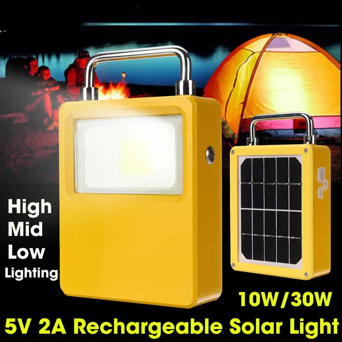 

Rechargeable LED Camping Light Solar Portable Lanterns Light Solar Lamp Tent Lantern USB Charger Port Outdoor Hiking Emergency