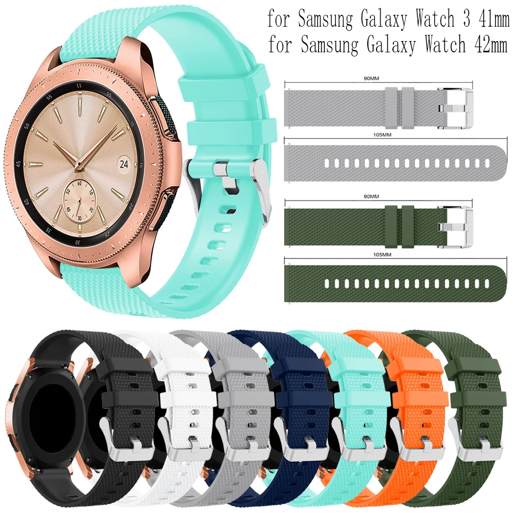 

20MM Silicone Watch Bands For Samsung Galaxy Watch 3 41mm Smart Sport Band for Samsung Galaxy Watch 42mm Active Gear S2 Bracelet