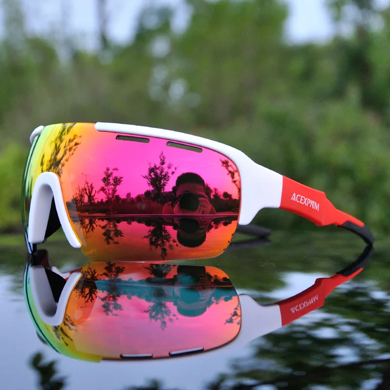 Очки для спорта на открытом воздухе, для велоспорта, мужские поляризованные очки для велоспорта, очки для горного велосипеда, велосипедные солнцезащитные очки, UV400, 3 линзы - Цвет: PO5