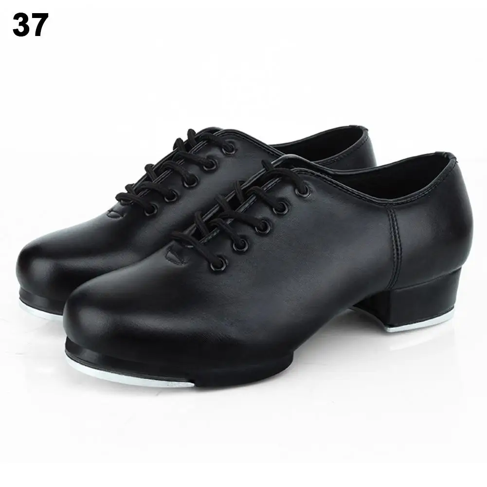 

Sneaker Dance Adult Lace Stage Performance Leather Soft Bottom Tap Shoes Man Tap Sports Dancing Children Male Dance Shoes Woman