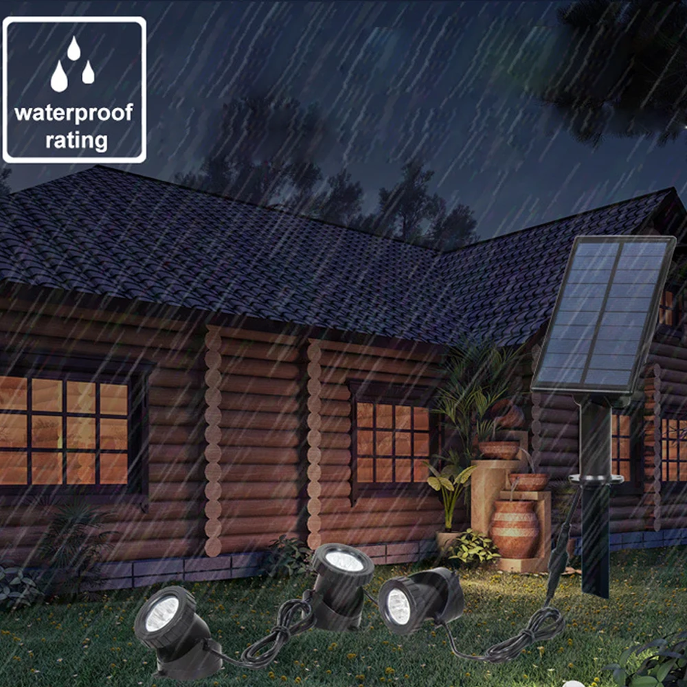 Description Picture 2 of itemIP68 solar RGB LED underwater lamp can be replaced spotlight swimming pool fountain pond aquarium lamp courtyard spotlights