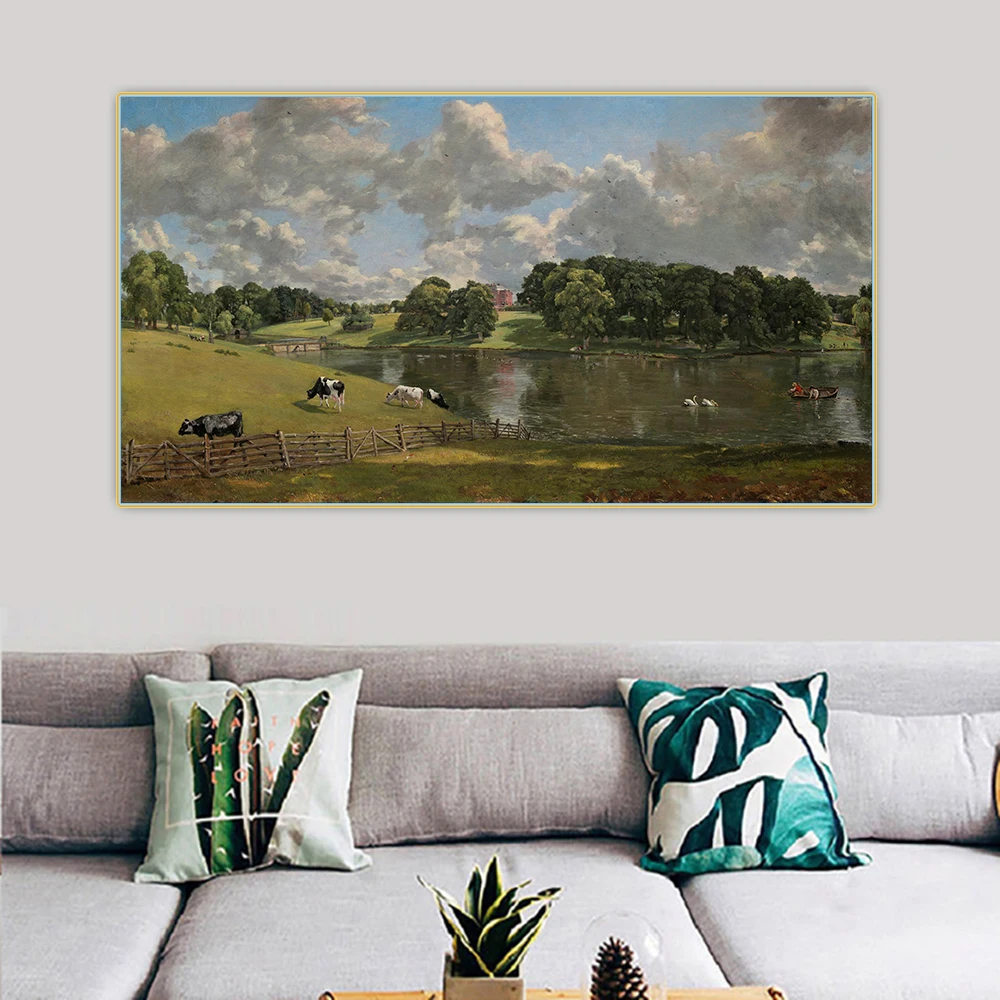 Citon John Constable《Wivenhoe Park》Canvas Art Oil painting Artwork Poster Picture Backdrop Wall Decor Home Decoration | Дом и сад