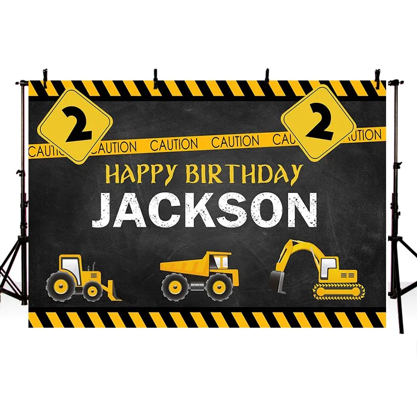 Avezano Photography Background Boy Birthday Party Excavator Under Construction Decor Photocall Backdrops For Photo Studio Banner,photo backdrop