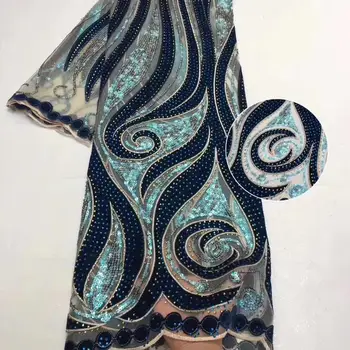 

2020 New Afriend Velvet Lace Fabric Embroidery nigerian Lace Fabric 2019 High Quality Lace Wedding Sequins African lace Fabric