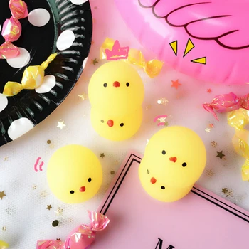 

3Pcs / Set Decompression Toy Cartoon Soft Adorable Vent Stress Reliever Toys High Quality Durtable Toy Yellow Chick Modeling