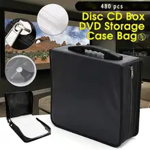 480 sztuk PU Box leather Portable CD DVD Organizer portfel Case wodoodporny przenośny o dużej pojemności zbierać torba na CD(China)