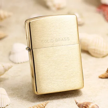 

Genuine Zippo oil lighter copper Quicksand board cigarette Kerosene lighters Gift With anti-counterfeiting code 204