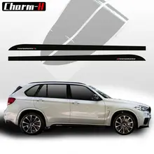 2pieces Side Skirt Sill Decals Stickers for BMW X5 F15 F85 2014-2018 Racing Stripe M Performance Sticker 5D Carbon fibre