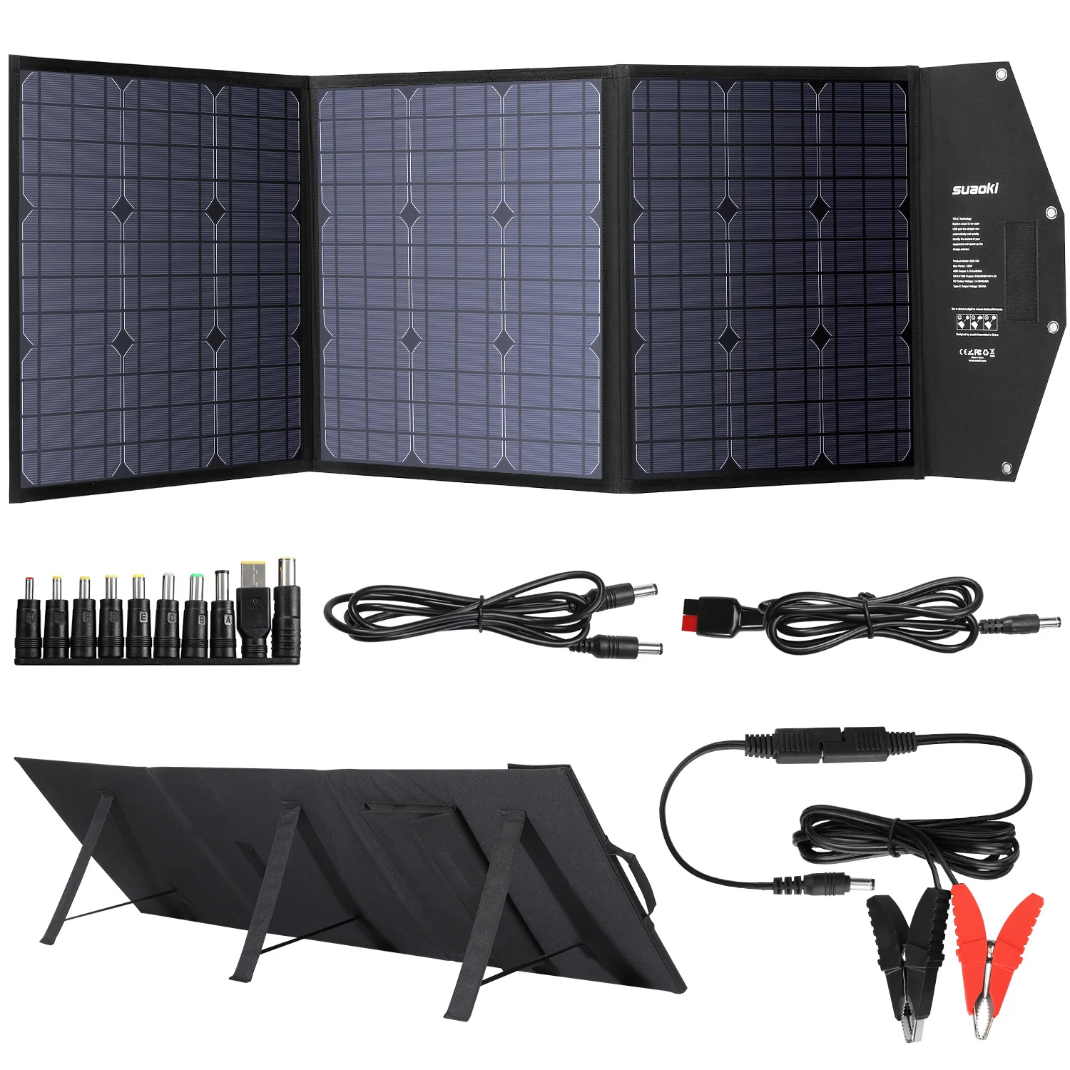 Suaoki 120 Вт Складная солнечная панель зарядное устройство с PD type-C DC USB QC 3,0 и 2,0 выходными портами для ноутбуков Автомобильная станция батарейного питания
